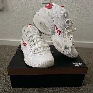 Reebok Men’s White and Red Sneakers